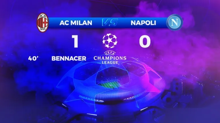 Napili gặp bất lợi khi thua 0-1 trước AC Milan ở trận lượt đi tứ kết Champions League